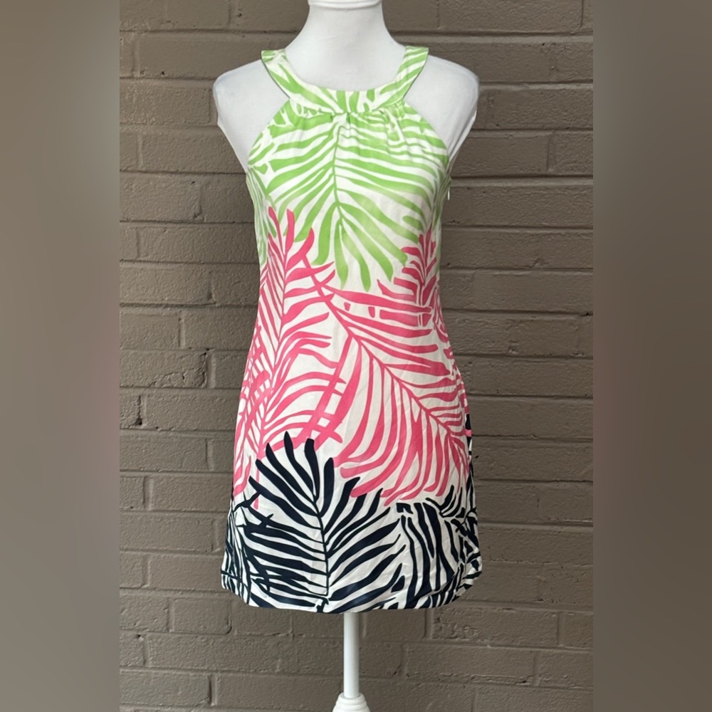 Vineyard Vines Silk Tropical Print Dress  0